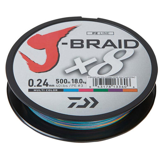 Pintas valas Daiwa J-Braid x8 Multicolor